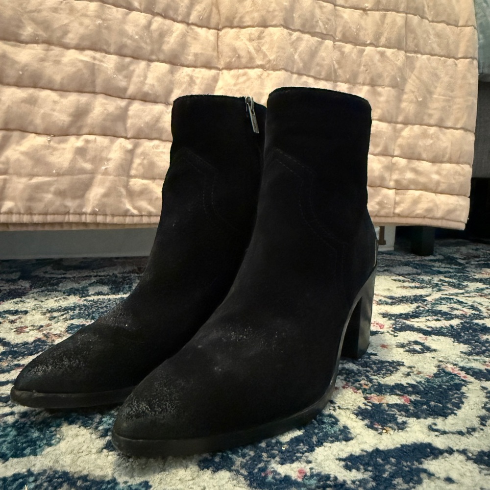 Suede Black Ankle Boots